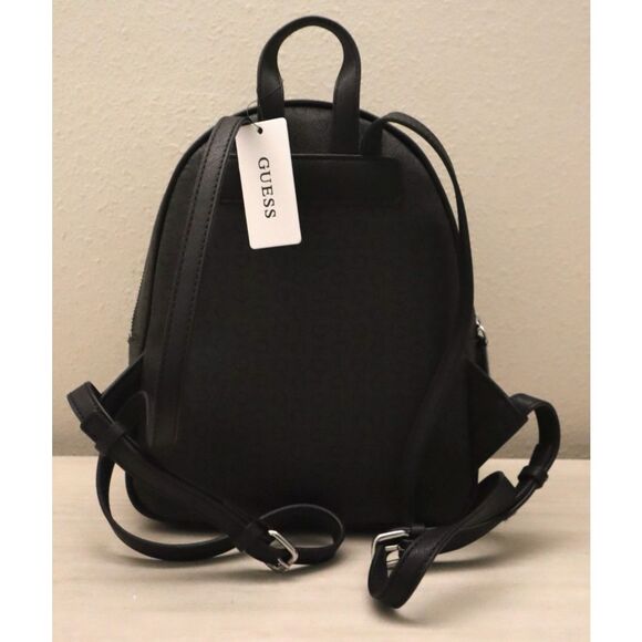 Guess SV792630 Women's Coal/Black Monogram Print PU Leather Rodney Backpack - Picture 2 of 12